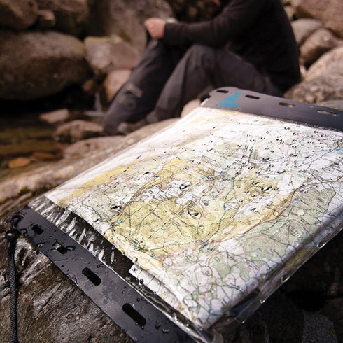 Aquapac Kaituna Waterproof Map Holder - Waterproof Cover for Reading Map while Outdoors or Hiking - Clear Plastic Case for Kayaking- Large Waterpr...