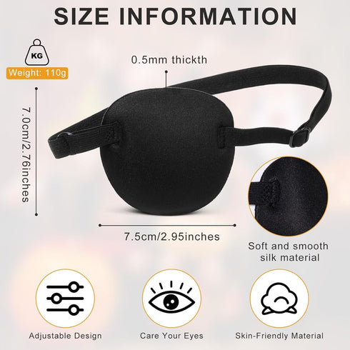 Nuanchu 18 Pcs Pirate Eye Masks for Adults Black Pirate Single Patches Adjustable Comfortable 3D Mask Party Favor (Black)...