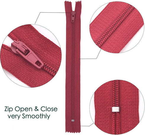 75pcs 20 Inch 14 Inch and 9 Inch Mixed Size Nylon Coil Zipper Bulk with Zipper Presser Foot for Sewing Craft(25 Color Zippers)...