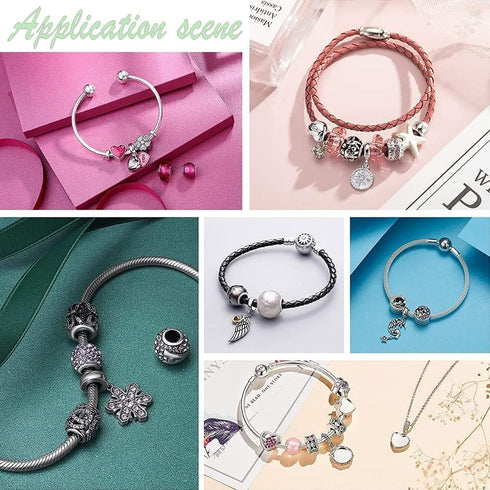 UNICRAFTALE 100pcs Rondelle Bail Beads Stainless Steel Hanger Links Rondelle Beads Bail Beads Hanger Connector Links for Pendant European Jewelry ...