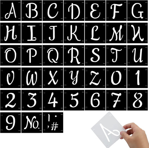 38 Pieces Letter Stencils Reusable Plastic Letter Number Templates Alphabet Art Craft Stencils Symbol Numbers Craft Stencils Interlocking Stencil ...