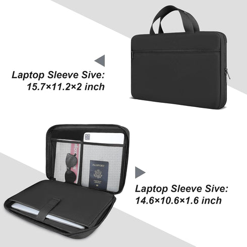 15.6 Inch Laptop Sleeve, Water Resistant Laptop Case Protective Computer Cover with Pocket, Durable Computer Carrying Bag Compatible with MacBook,...