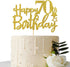 Gold Glitter Happy 70th Birthday Cake Topper, Hello 70, Cheers to 70 Years, 70 & Fabulous Party Decoration...