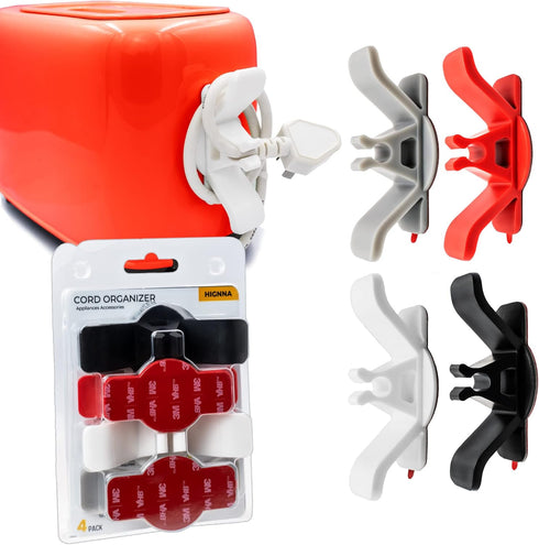 Cord Organizer for Appliances, 4 Pack Upgraded Cord keeper, Cord Wrapper for Appliances Stick on Mixer, Coffee-Maker, Pressure-Cooker, Toaster, Bl...