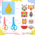 UCEC Toddler Scissors Kids Paper Cut 100 Sheets, 2PCS Plastic Safety Scissors + 2PCS Stainless Steel Preschool Training Scissors, DIY Art Craft Or...