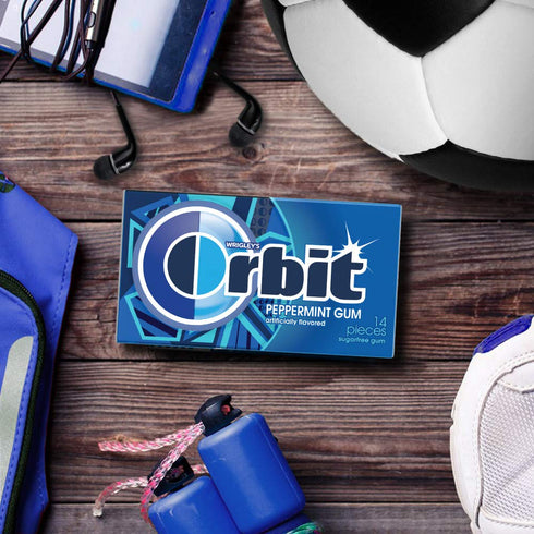 ORBIT Peppermint Sugarfree Chewing Gum, 3 Packs of 14-Pieces (42 Total Pieces)...