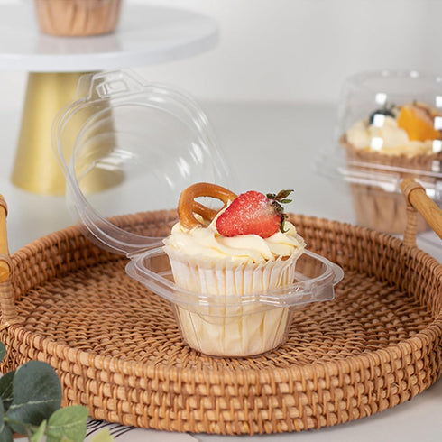i-CHONY Individual Cupcake Holder - Clear Plastic Dome Single Cupcake Carrier Muffin Container Holders Cases Boxes Cups(50pcs)...