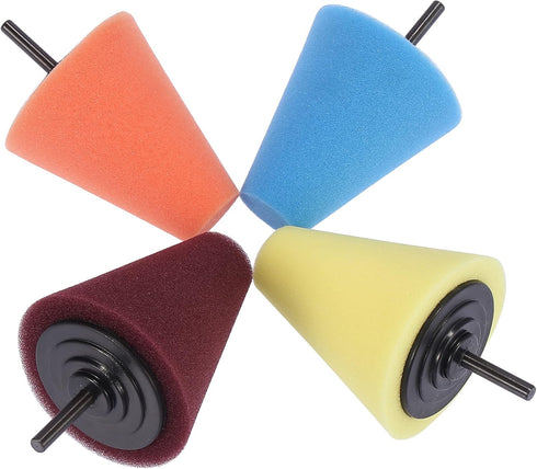X AUTOHAUX 4pcs Cone Polishing Pad Sponge Buffing Pads for Automotive Car Wheels Hub Cleaner...