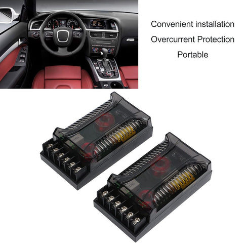 2 Way Car Audio Crossover, 2pcs Speaker Frequency Divider Car Audio Passive Crossover Up to 300 Watts, Overcurrent Protection Heat Dissipation Uni...