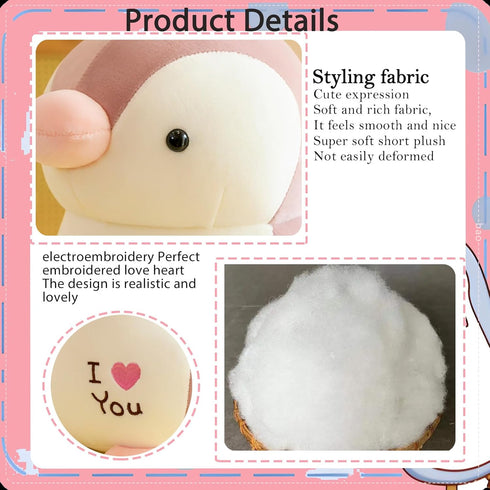9.8" Plush Penguin Dolls?Kids Pink Stuffed Animals Toys, Boy Girl Girlfriend Valentine's Day I LOVE You Gift...