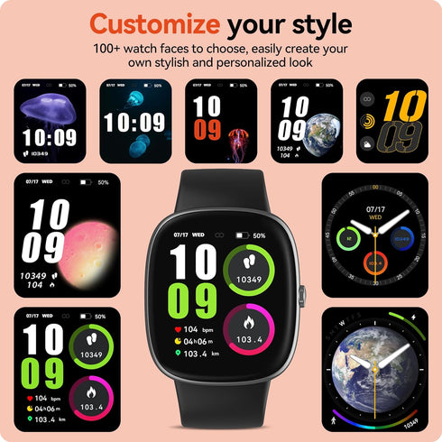 Fitness Tracker Watch with 24/7 Heart Rate Blood Oxygen Sleep Monitor, 1.69" HD 10 Day Battery Life Smart Watch, Step Calorie Counter Pedometer Ac...