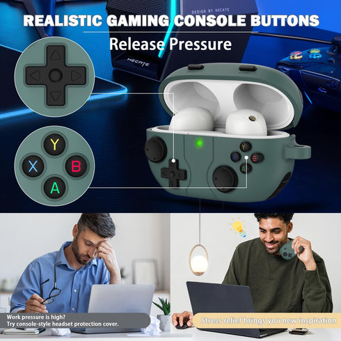 RFUNGUANGO case for Sony WF-1000XM5 with Keychain/Cleaning Tool, Soft Silicone Protective Case, Gaming Console Theme Protective Case (for Sony WF1...