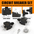30Amp Thermal Circuit Breaker Assortment Kit Push Button Manual Reset 125/250V AC 32V DC Quick Connect Terminals Waterproof Button Caps for Overlo...