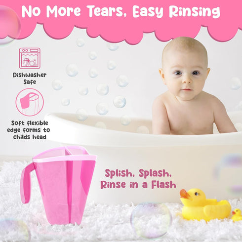 Tear-Free Bathing Experience with Rinse Cup - Soft Flexible Edge, Comfortable Handling & 40 Oz Capacity...