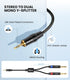 tisino 1/8 to 1/4 Stereo Cable, 1/8 Inch TRS Stereo to Dual 1/4 inch TS Mono Y-Splitter Cable 3.5mm Aux Mini Jack to Jack Breakout Cord for Smartp...