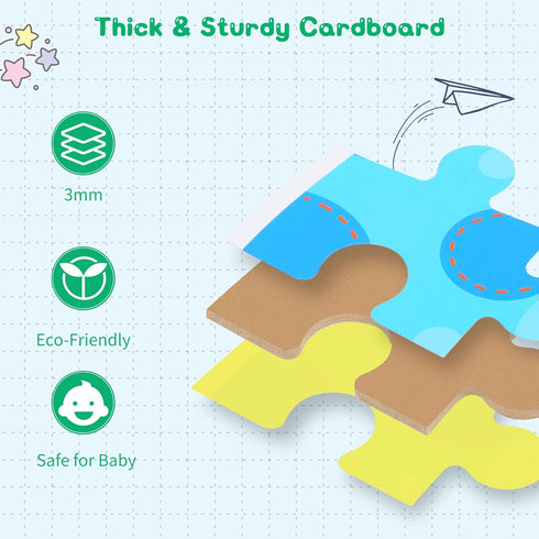 FLYINGSEEDS 6 Packs Parent-Child Themed Wooden Jigsaw Puzzles for Toddlers Ages 1-3, Level-Up Puzzles for Beginner, Montessori Learning Toys Presc...