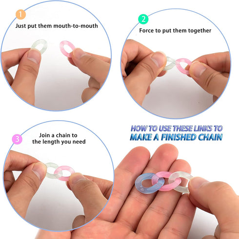 Forise 150PCS Acrylic Chain Link Rings with Lobster Clasp - Transparent Resin Chain Bulk Quick Necklace Link Connectors for Jewelry DIY Craft Maki...