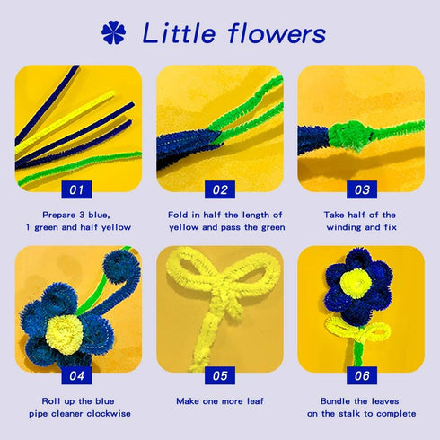 100 Pieces Pipe Cleaners Chenille Stem, Blue Pipe Cleaners Set for DIY Arts Crafts Decorations, Chenille Stems (Blue)...