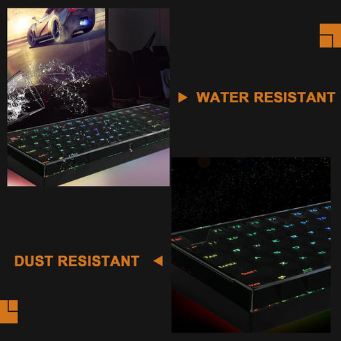 Desing Wish Keyboard Cover for Redragon K552, Water Resistant Half-Covered Acrylic Lid Anti Dust & Anti Hitting Keyboard Cover Compatible with Red...