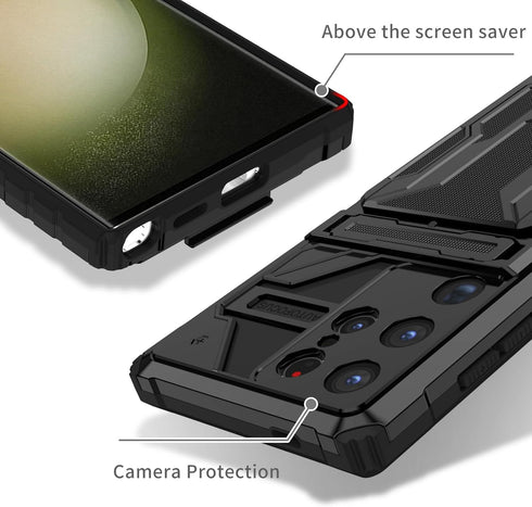 Wallet Case for Samsung Galaxy S24 Ultra with Card Holder, Military Grade Shockproof Samsung S24 Ultra Case with Tempered Glass Screen Protector [...