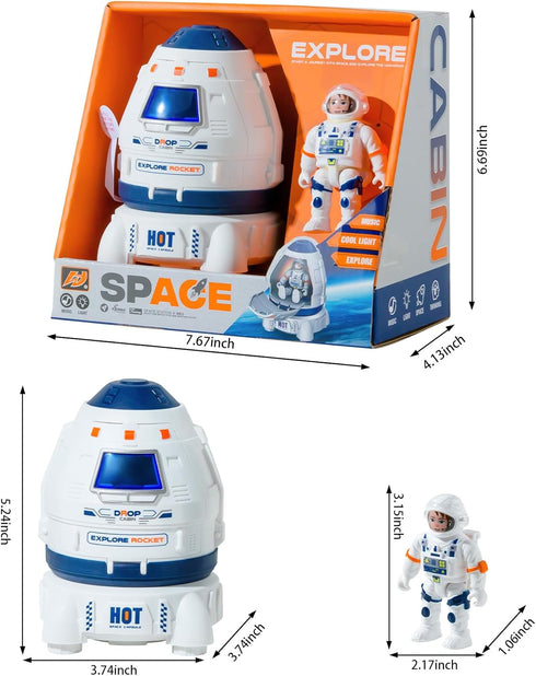 Space Capsule Toys for Kids- Space Toys for Kids with Lights and Sound - Astronaut Toys, Fun Toy for Any Outer Space Adventure, Outer Space Toys G...
