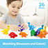 Matching Letters Counting Dinosaur Toys with Double-Sided ABC Alphabet Preschool Learning Uppercase Lowercase Sensory Sorting Educational Montesso...