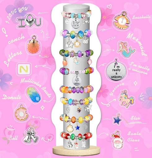 Girls Charm Bracelet Making Kit - 166 Pcs Unicorn Charms Bracelets Kits Kids Jewelry Supplies Make Set DIY Art Craft Set Creative Toys Birthday Gi...