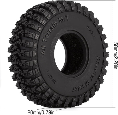 INJORA 1.0 Tires-S3 All Terrain Crawler Tires for TRX4M SCX24 AX24 FCX24 Upgrade Parts,58 * 20mm,T1008...