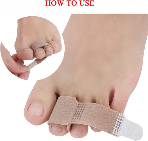 8 Pieces Toe Splint Wraps Non Slip Hammer Toe Straightener for Broken Toe, Crooked, Overlapped, and Hammer Toes-Women and Men...