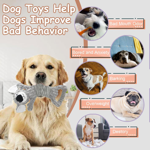 Dog Toys for Aggressive Chewers, Tug of War Dog Toys, Squeaky Dog Toys to Keep Them Busy, Large Dog Toys for Medium Dogs, Indestructible Dog Toys ...