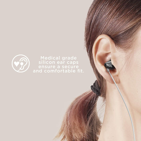 TCL SOCL100BK Socl 100 in-Ear Earbuds Wired Headphone with Passive Noise Isolation and Built-in Mic - Phantom Black...