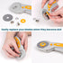 W.A. Portman Fabric Rotary Cutter with 15 Blades - 45mm Rolling Cutter with Safety Lock - Fabric Roller Cutter - Rotary Fabric Cutter Wheel - Fabr...