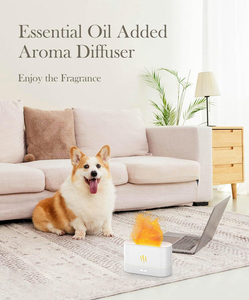 Flame Air Diffuser Humidifier,Upgraded Scent Diffuser for Essential Oils,Ultrasonic Aromatherapy,Fire Mist Humidi with 2 Brightness,Auto-off Funct...