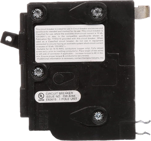 Siemens -HI 15-Amp Siemens D115 QO Replacement Single Pole Circuit Breaker, shown in The image...