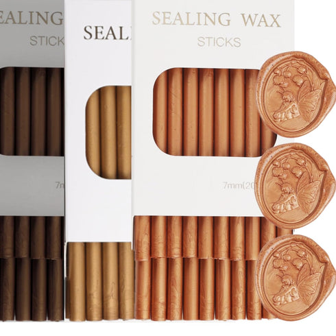 Antique Gold Wax Seal Sticks, ONWINPOR 60pcs Copper Glue Gun Wax Sealing Sticks for Wax Seal Stamp, Bronze Gold Wax Seal Sticks Sealing(60, Dark B...