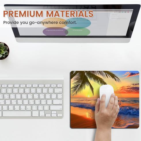 Mouse Pad, Non-Slip Rubber Base Mouse Mat Mousepad Waterproof Gaming Mouse Pad for Wireless Mouse, Computers Laptop Home Office (sunset sea)...