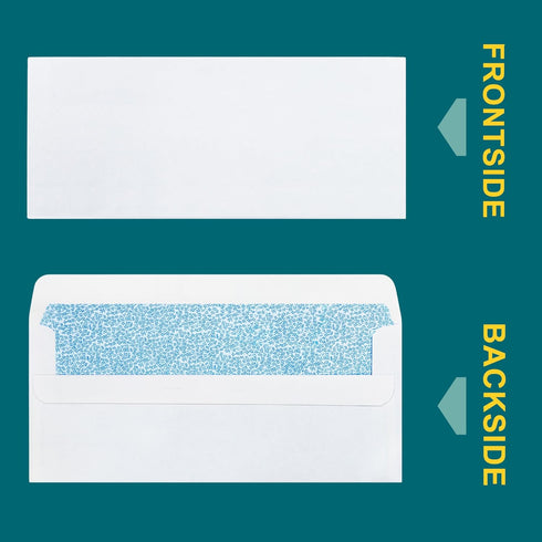 #10 Envelopes Self Seal - 80/pack - 4 1/8 x 9 1/2 inch Letter Size Envelopes - Business Envelopes #10 Flip & Stick Closure, Security Tinted Envelo...