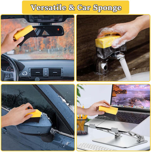Tire Shine Applicator Pads, Tire Dressing Applicator Sponges, Durable Foam Tire Contour Wheel Shine Cleaning, Reusable Tire Sponges Applicator Pad...