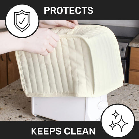 Ritz Premium Universal Two Slice Toaster Cover, 11.25" x 5.75" x 7", Polyester and Cotton Quilted, Fingerprint Protector, Super Soft Appliance Cov...