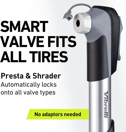 Mini Bike Pump - Presta & Schrader Bicycle Pump - 120 PSI Tire Pump for Road & MTB - No Valve Changing Needed...