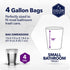Color Scents Small Trash Bags - 4 Gallon, 80 Bags (1 Pack of 80 Count), Twist Tie - Lavender Bag with Lavender Scent (1 Pack of 80) with Microban...