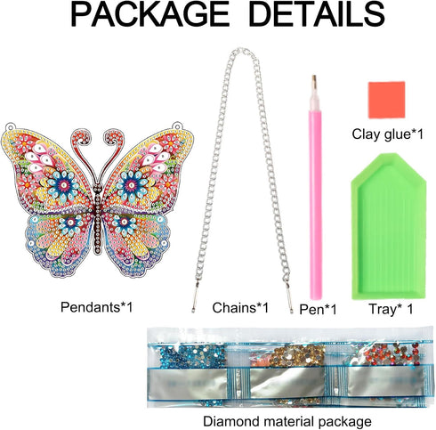 Tontut Diamond Painting Kits Hanging Decoration, Butterfly Diamond Art Painting, DIY Special Shape Diamond Crafts Wall Garden Decoration, Gifts...