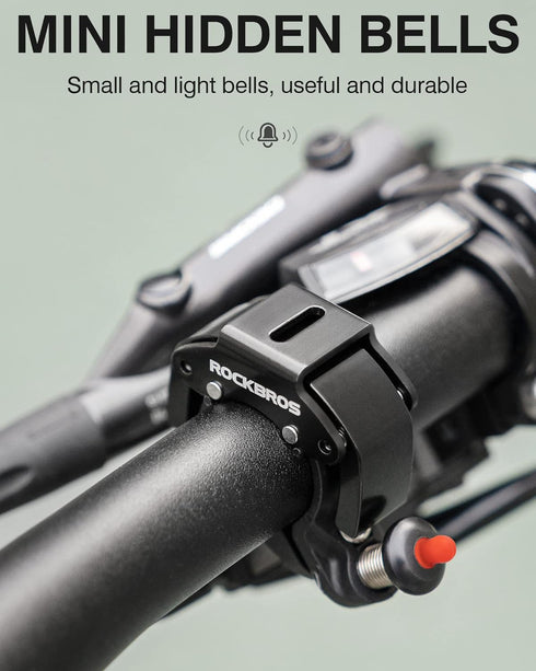ROCKBROS Bike Bells Hidden MTB Bells Bicycle Bells for 22.2mm Handlebars, More Than 100dB, Clear & Long Sound Ringer, Mountain Bike, Scooter, Yout...