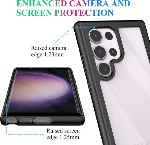 wahhle Samsung Galaxy S23 Ultra Case, Built in Screen Protector Full Body Shockproof Slim Fit Bumper Protective Phone Cover for Galaxy S23 Ultra 5...