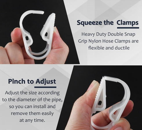 6 Pcs Plastic Tubing Clamps Adjustable Tube Clamp 0.472-0.708 Inch, 12-18 mm Flow Control Hose Clamp Tube Laboratory Pinch Valve Syphon Pipe Clamp...