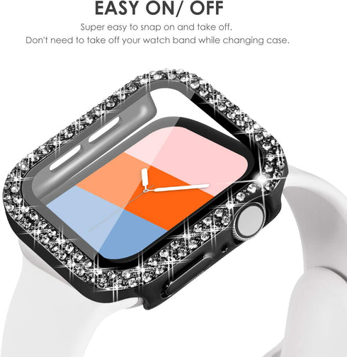 KADES Compatible for Bling Apple Watch Protective Case with Built-in Screen Protector for Apple Watch 38mm iWatch Series 3 2 1 (38mm, Black)...