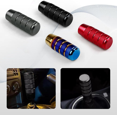 Shifter Knobs Weighted Shift Knob, 3.78" Aluminum Automotive Car Gear Shift Manual Knobs Lever Adapters M8 M10 M12 x 1.25, Universal Anti-Slip Eas...