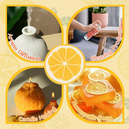 ARVIDSSON Fruits Essential Oils Set, Natural Citrus Essential Oil for Diffuser & Candle Making, Fruity Fragrance Oils, Grapefruit, Bergamot, Sweet...