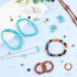 505 pcs Natural Round Stone Beads for Jewelry Making Mixed Genuine Gemstone Beads Kit for DIY Bracelet Smooth Loose Beads Bulk, White/Blue Turquoi...
