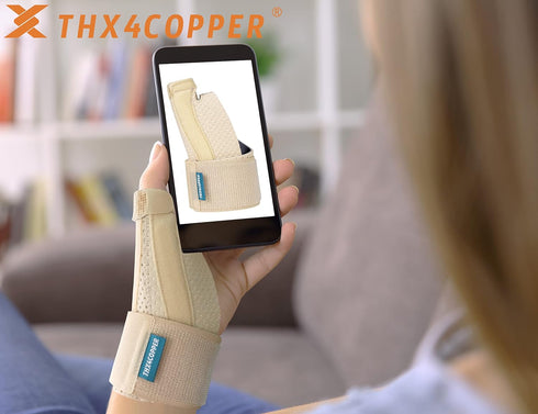 THX4COPPER Thumb & Wrist Stabilizer Splint for Blackberry Thumb,Thumb Pain Relief for Arthritis,Sprained,Tendonitis,Carpal Tunnel,Breathable&Stabl...